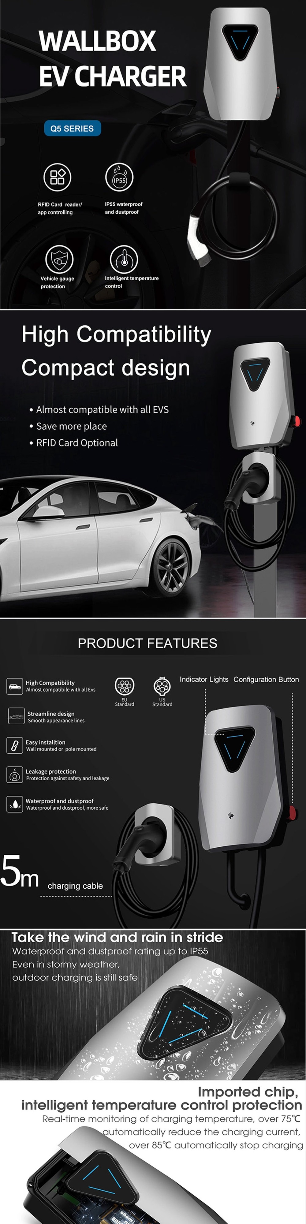DC CCS2 Charger Charging Station EV Wallbox 30 Kw Wall Mounted DC CCS2 Charger Charging Station EV Wallbox 30 Kw Wall Mounted